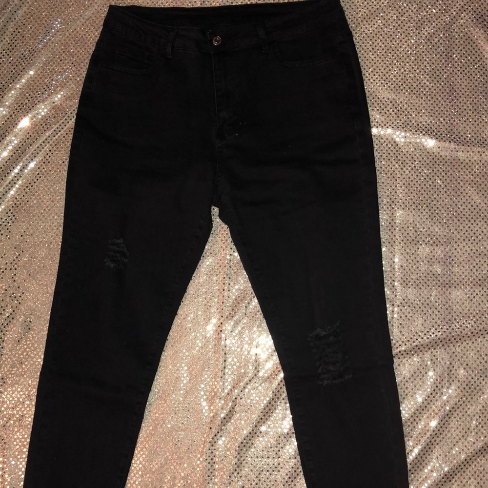 Shein stretchy black denim 1 XL